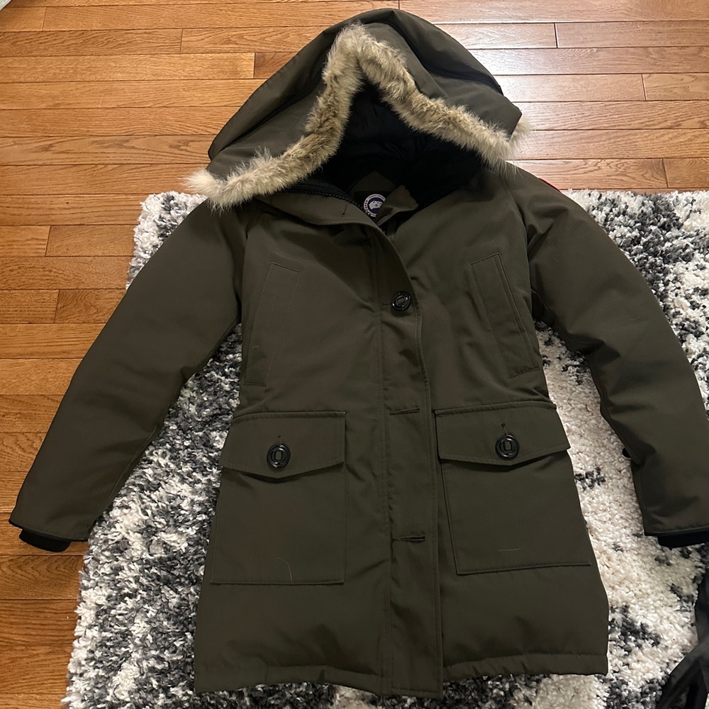 CANADA GOOSE BRONTE PARKA Down Jacket Military Green Khaki Polyester - Picture 3 of 14